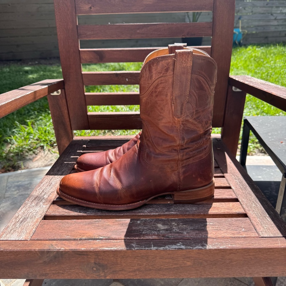 Tecovas Earl Scotch Goat Leather Western Cowboy Roper Boot Size 12 D